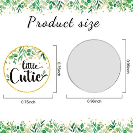 Clabby 504 Pieces Boy Girl Baby Shower Favors Stickers Mini Kisses Candy Stickers Chocolate Drop Labels Wrappers Little Cutie Baby Shower Decoration for Sprinkle Birthday Party（Leaf Style）