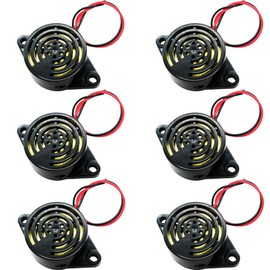 mxuteuk 6pcs DC 3-24V Wired Electronic Buzzer Alarm Sounder Speaker Beep Tone Continuous Sound SFM-27-I