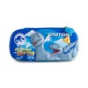 Estuche Escolar estilo Dinosaurio, Lapicera Color Azul, con Compartimentos Internos