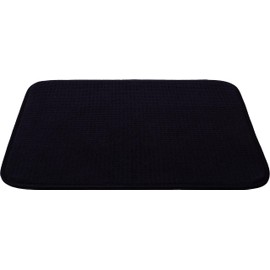 S&T INC. Dish Drying Mat for Kitchen, Absorbent, Reversible Microfiber Dish Mat, 16 Inch x 18 Inch, Black