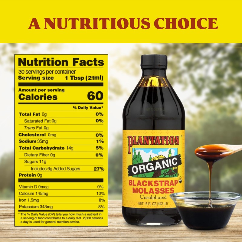 Plantation Organic Blackstrap Molasses 15 oz (Pack of 2) –
