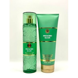 Pistachio Glaze Fine Fragrance Mist 8 fl oz and Ultimate Hydration Body Cream 8 oz Set, 24 Hour Moisture with Shea Butter