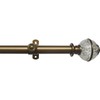 PowerSellerUSA Gold/Crystal Decorative Telescopic Metal Curtain Rod with Contemporary Ultra