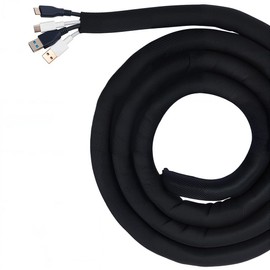 CALFOVERA 10m x 13mm Flexible PET Wire Mesh Sleeve Loom Expandable Braided Sleeving Tubing Cable Protector Sheath Black Wiring Harness Cord Wrap Cover Organizer for Audio Video Cord
