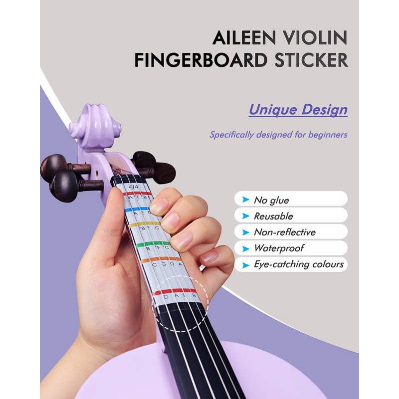 Aileen Violin 4/4 Full Size for Adults Beginners, Purple Fiddle