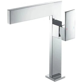 KunMai Chrome Ultra-Thin Bathroom Vessel Sink Faucet Single Handle Waterfall Mixer Tap Solid Brass 1-Hole Lavatory Vanity Sink Faucets (Chrome)