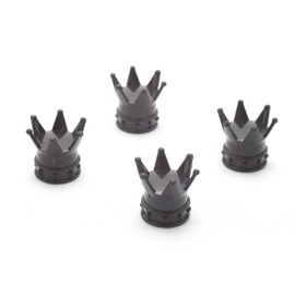 4 x valve caps, crown king, colour: black, valve cap, Vkrsch