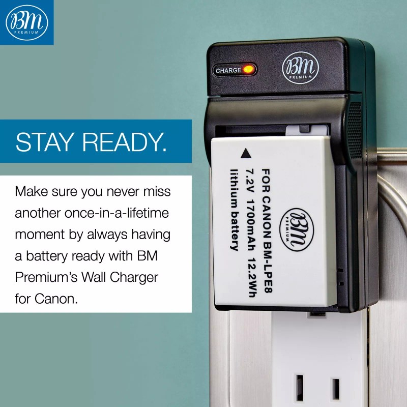 BM LPE8 2X Batteries & Charger For Canon EOS Rebel