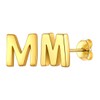 ChicSilver Letter M Stud Earrings Gold Plated Tiny Earring Initial