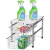 Simple Houseware Stackable 2 Tier Sliding Basket Organizer Drawer, Chrome