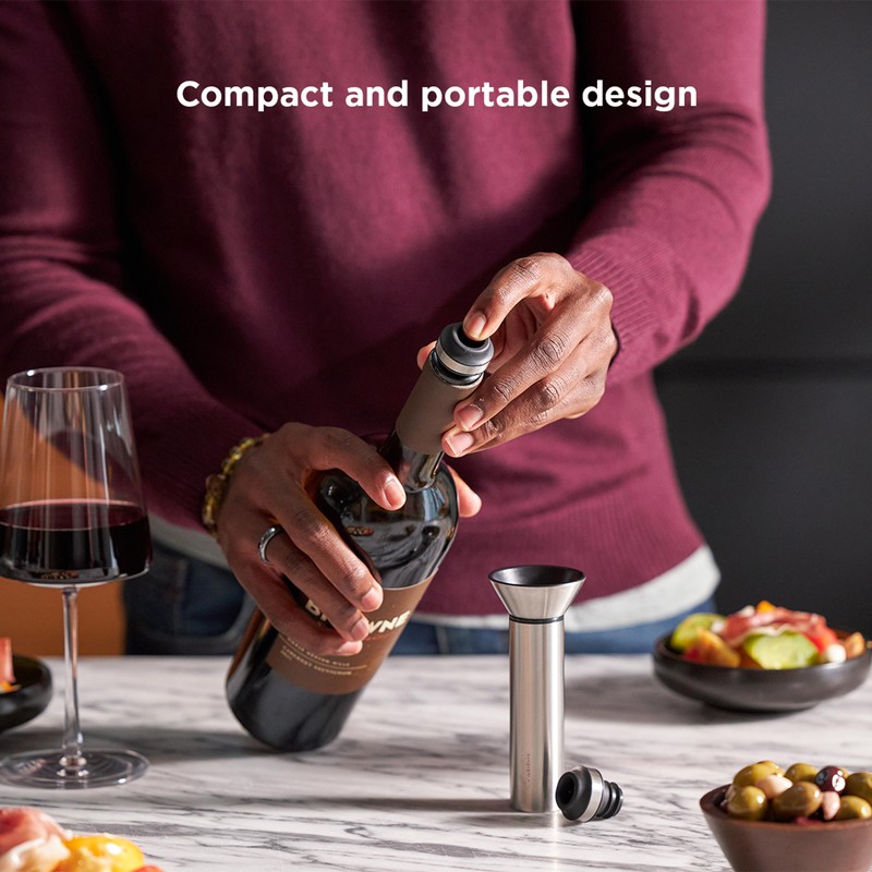 Rabbit Wine Vacuum Pump with Two Preserving Bottle Stoppers Easy-to-Use