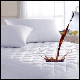 IMFAA Quilted Waterproof Double Size Extra Deep 40Cm Elastic Skirt Mattress Protector/Topper Cover Anti Allergy and Breathable (Double-40(137x190) Cm)