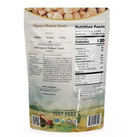 Organic Chickpea Bread Crumbs | Organic & Gluten Free | Breading Substitute | Paleo | 12 Oz (Pack of 1) | Just About Foods