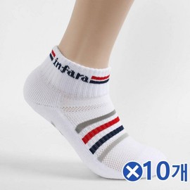 Men's Spring Crew Socks - Red Line Design (Pack of 10) Cushioned Sole