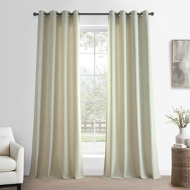 HPD Half Price Drapes Basic Faux Linen Curtains Grommet - 120 Inch Long Pair - 2 Panels - 50W x 120L - Natural Linen Curtain for Living Room, Bedroom, Dinning Room, Modern Farmhouse Drapes, Greige