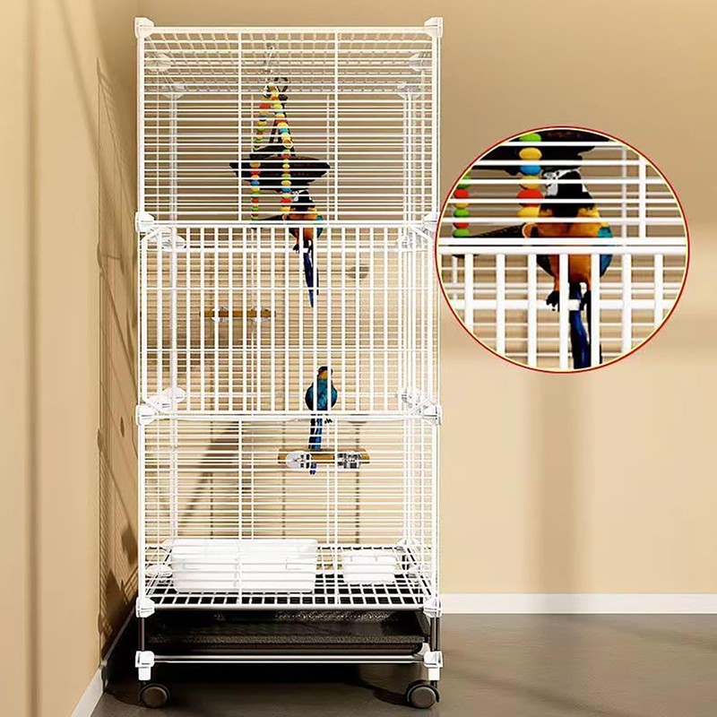 Giciashop 49-Inch Wrought Iron Bird Cage, 3 Tier Large Bird