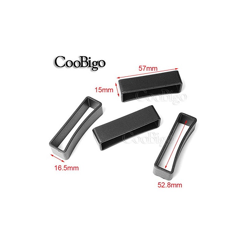 CooBigo 5pcs Plastic 2" Keeper Belt Loop Square Buckles Strap