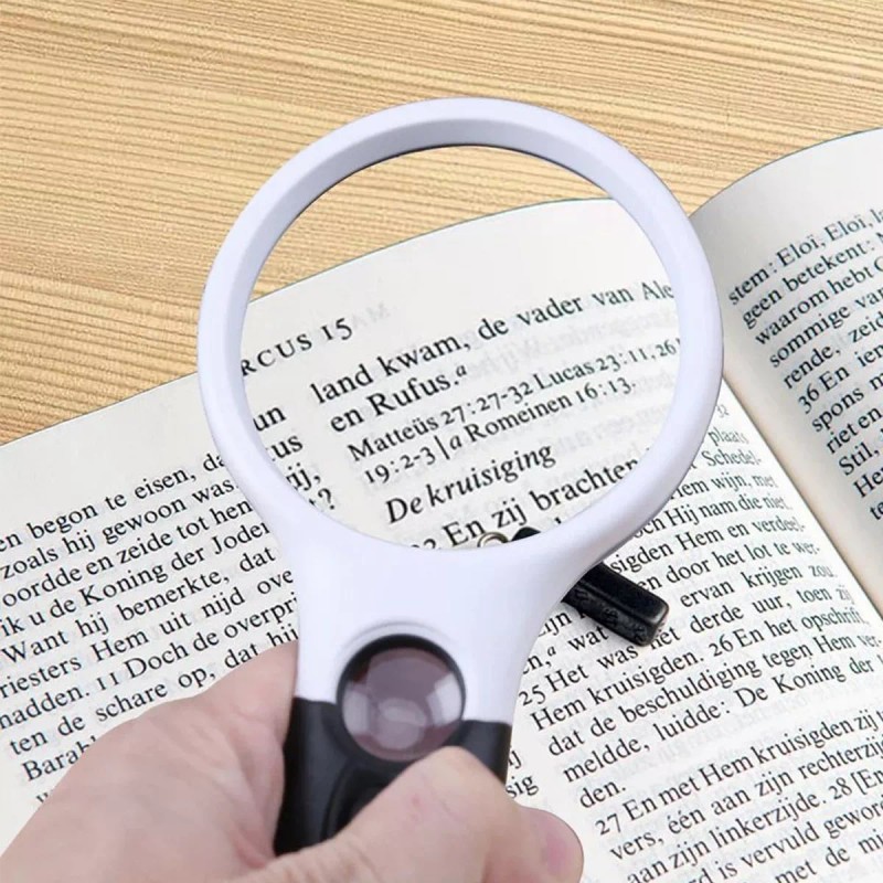 Glass Lupa Luminosa Led Joyero Luz Uv Detector Billete Falso