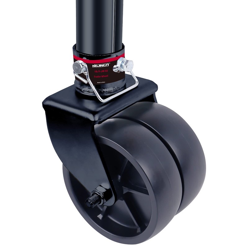 NBJINGYI 6" 2000lbs Dual Trailer Swirl Jack Caster Wheel with