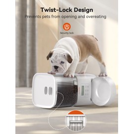 WOPET Automatic Cat Feeder, 4L Timed Dog Feeder with 180-Day Battery Life, Programmable Cat Food Dispenser Control 1-6 Meals Per Day, Automatic Pet Feeder for Dry Food with Stainless Steel Bowl