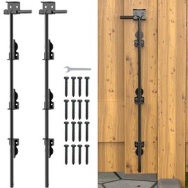 FMhotu 36" Cane Bolt Drop Rod for Gate, Heavy Duty Gate Latch for Wooden Fence Metal Gates, Gate Ground Stopper Hardware for Wood PVC Vinyl Metal Gates, 2 Pack