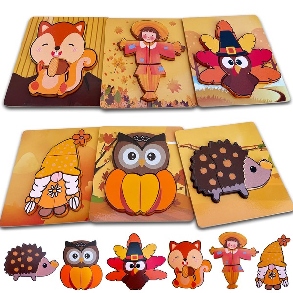 Wooden Puzzles for Toddlers 6 Pack Wooden Puzzles Toddler Toys