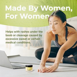 Under Breast and Cleavage Rash Cream, Breast Chafing, Itch Relief, Chafing Relief, Made with Matcha Green Tea and Pure Essential Oils, 1 oz.