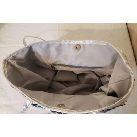 Unbranded Femme Rainbow Metallic & Silver Reversible Sequins Tote Bag