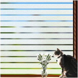 Viseeko Window Privacy Film: Frosted Glass Window Film Window Cling Privacy Film Door Window Covering Day and Night Privacy Window Film Heat Blocking Decorative Window Film for Home Office Kitchen