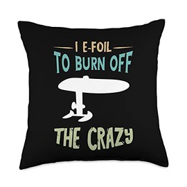 Efoil To Burn Off Foiling Foil Electric Hydrofoil Surfboard Throw Pillow