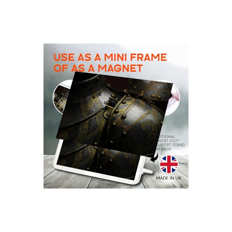 Classic Rectangle Magnet with Stand - Medieval Knights Armor History