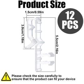 keepsweat Valance Clips,2.16 Inch Valance Clips for Blinds 12 Pcs Clear Plastic Hidden Channel Blind Valance Replacement Clips for The Valance with a Groove in The Back,Faux Wood Blind Clip