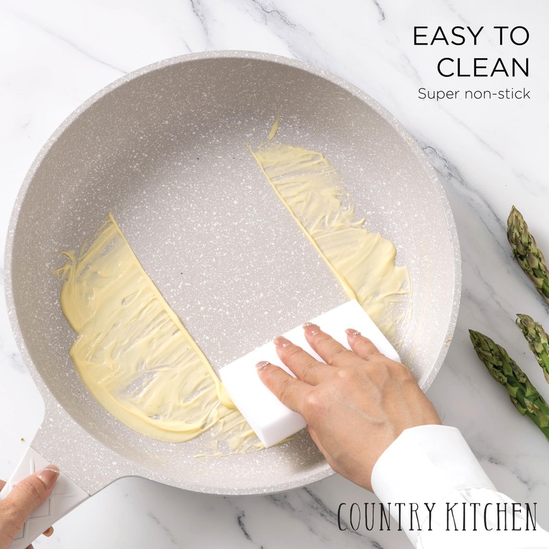 Country Kitchen Non-Stick Cast Aluminum Cookware Set - Durable Kitchen