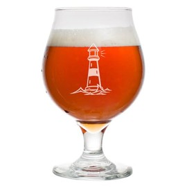 MIP 16 oz Belgian Beer Tulip Glass Stemmed Beer Glass Lighthouse