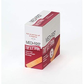 Medique Products 61450 Extra Heavy Weight Latex Free Flexible Woven Strip Bandages, 7/8-Inch by 3-Inch, 50 Per Box