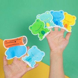 5 Little Speckled Frogs & Pond Finger Puppets, 6Pack Felt Nursery Rhyme Finger Puppets Toy, Perfect for Parent-Child Interaction, Classroom Activities, Performances, Bedtime Chanting