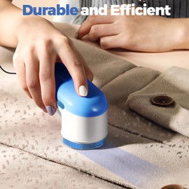 Lint Remover and Fabric Shaver, Debobbler Bobble Remover Fluff with 3 Stainless Steel Blades for Remove Clothes Jumpers, Fuzz, Lint Balls, Pills, Sweater, Bobbles - Blue