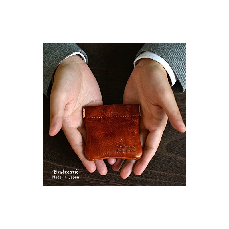 (EndMark) Genuine Leather Coin Case, Bag Type, Made in Japan,