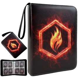 Card Binder 4 Pocket Holder 400 Cards With Zipper,Collection Binder Album Case with 50 Removable Sleeves for Trading Cards