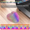 Wireless Mouse Bluetooth Cute Bling Crystal Rhinestone Pink Heart Shape