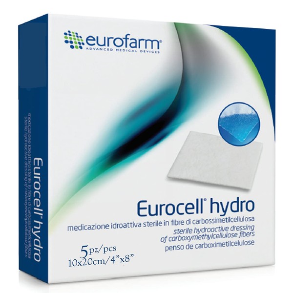 Eurocell Hydro - Carboxymethyl Cellulose CMC Hydrogel Dressing - 4 x 8 - 5 Pieces