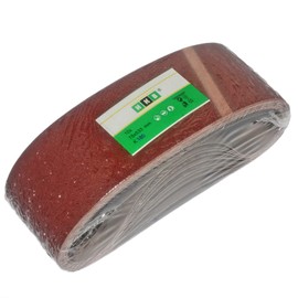 HKB® Sanding Belts, 75 x 533 mm, K180 for Belt Sanders, High-Quality Professional Quality for Various Surfaces, Fine and Score-Free Sanding, Item No. 20282, Pack of 10