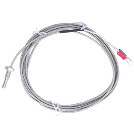 Termopar a Tierra Tipo J a Prueba de Agua - Sonda de Sensor de Temperatura para Controlador de Temperatura PID Rosca de Tubería de Acero Inoxidable 0-750 ℃ ​​con Cable de Protección de Plomo Aislante