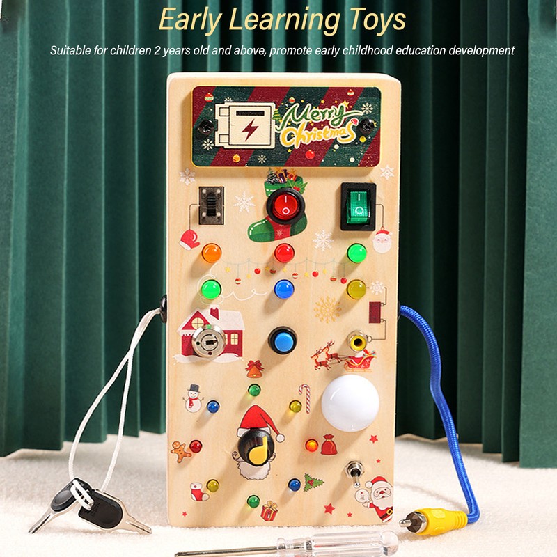 Lights Switch Board Toy Wooden Puzzle Early Education Fine Motor
