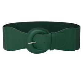 Ro Rox Raya Elasticated Nurse Belt Stretch Wide 50's Retro Vintage Waist Cincher, Green, S