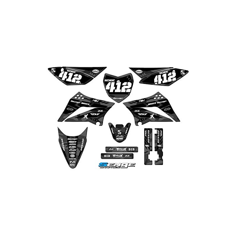 2010-2025 KLX 110 APACHE Grey Senge Graphics Complete Kit With