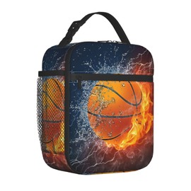 Basketball Lunch Bag,Insulated Lunch Bag Container Reusable Lunch Box Cooler Lunch Tote Bag For Girls And Boys, Picnic Travel Outdoors