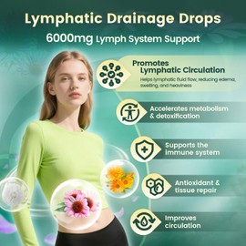 21-in-1 Lymphatic Drainage Drops for Liposomal, Immune & Lymph System Support Supplement for Women & Men with Echinacea, Dandelion, Burdock, Bromelain, Calendula, Turmeric & More, 2 FL OZ