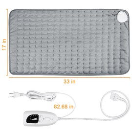 Electric Heating pad for Back Neck Shoulder Knee Arms Legs- Electric Heat Pads with 6 Heat Settings & Auto Shut Off &Dry/Moist Heat Heating Pad for Birthday Mother Father Gril Men Women