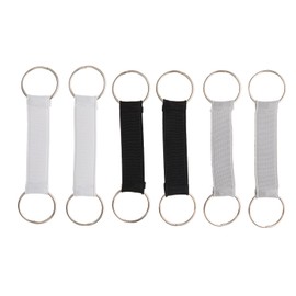 WOLVINA Elastic Double Ring Luggage Strap – Stretch Connector for Travel Backpack, Hat Holder, Glove Clip & Outdoor Gear Attachment (6 Pack Black White Gray)